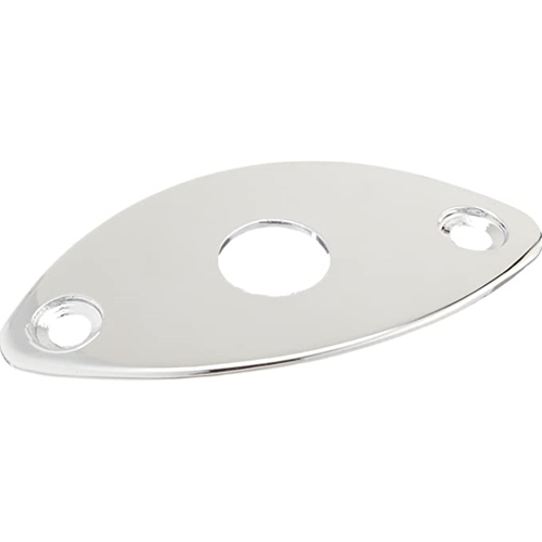WD Music  JCB2C Football Shape Jack Plate, Chrome