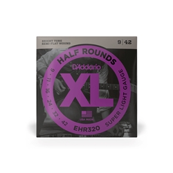 D'Addario EHR320 Half Round Electric Guitar String, Super Light, 9-42