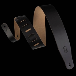 Levy's Leathers M26-BLK Chrome-Tan Leather Guitar Strap - Black
