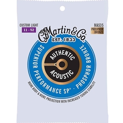 Martin MA535 Authentic Guitar String Set, Custom Light, 92/8