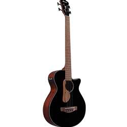 Ibanez AEGB24EBKH 4-String Acoustic-Electric Bass Guitar, Black High Gloss