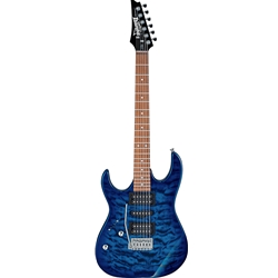 Ibanez GRX70QALTBB GRX Left-Handed Electric Guitar, Transparent Blue Burst