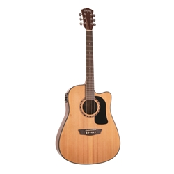 Washburn AD5CEPACK-A-U Dreadnought Cutaway Acoustic Electric Guitar Pack, Natural Gloss