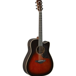 Yamaha A3RTBS Acoustic Electric Dreadnought Guitar, Tobacco Brown Sunburst  w/Hard Bag