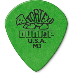 Dunlop  472PM3 TORTEX® Jazz III Sharp Pick, Green, Medium 6/Pack