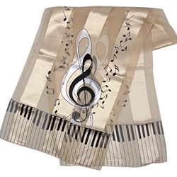 AM Gifts  56425 Keyboard/Notes Beige Scarf