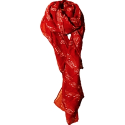 AM Gifts  56468E Red Music Staff Scarf