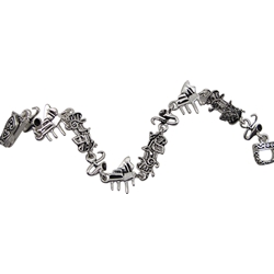 AM Gifts  29324 Silver Music Link Bracelet