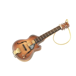 AM Gifts  39109 F Hole Floral Pickguard Brown Guitar Ornament