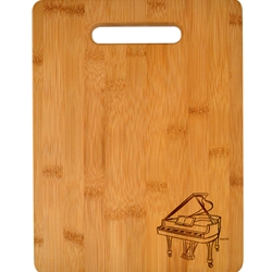 AM Gifts  MUHG4 Wooden Cutting Board Piano Engraved