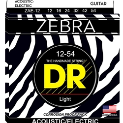 DR Strings ZAE-12 Zebra 12-54 Acoustic Electric Guitar Strings