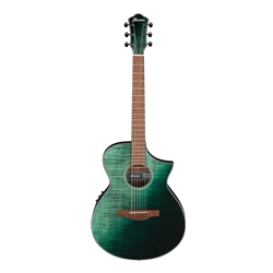 Ibanez AEWC32FMGSF Acoustic Electric Guitar, Dark Green Sunset Fade