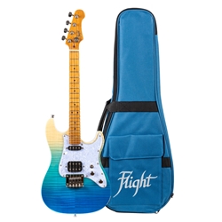 Flight PATHFINDERTENORTBL Pathfinder Solid Body Transparent Blue Electric Ukulele