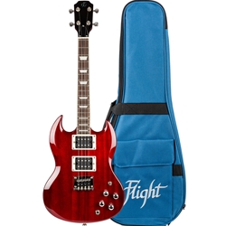 Flight PIONEERTENORCR Pioneer Solid Body Cherry Red Electric Ukulele