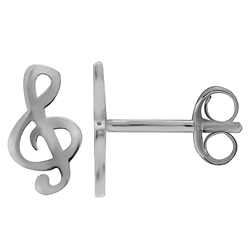 Itsy Bitsy EP0134280 Treble Clef Sterling Silver Earrings - Small
