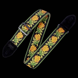 Levy's Leathers MC8JQ-004 2" Yellow Floral Woven Guitar Strap