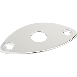 WD Music  JCB2C Football Shape Jack Plate, Chrome
